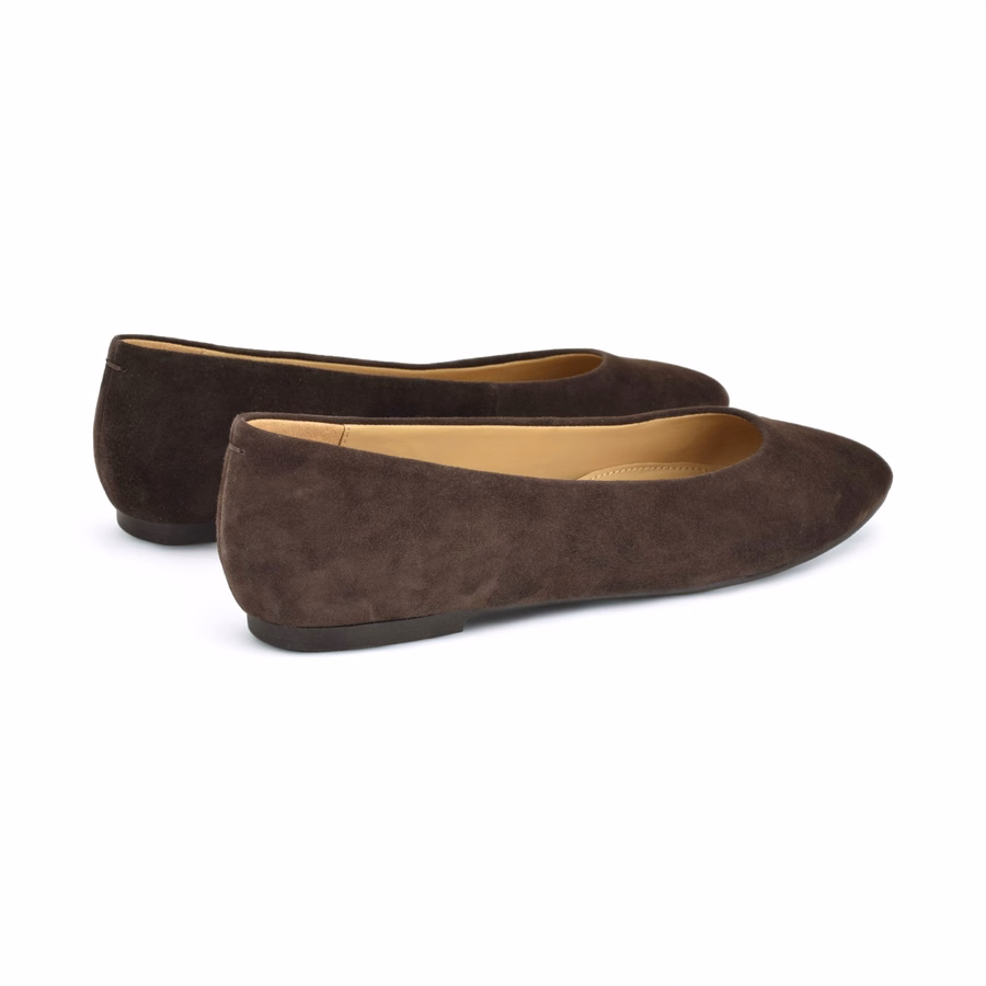 Valore Ballet Flats - Dark Brown Suede
