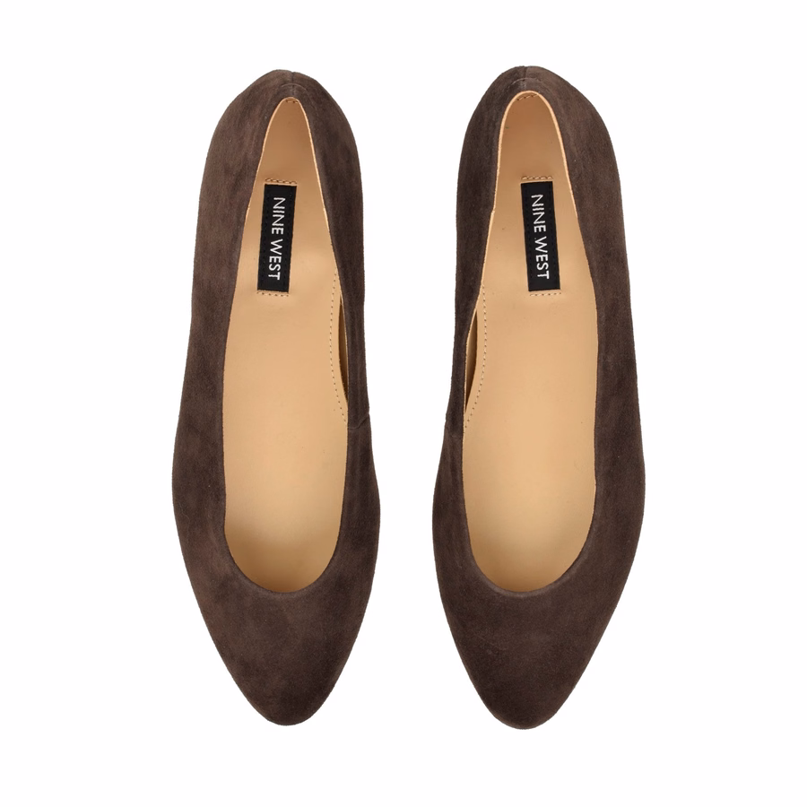 Valore Ballet Flats - Dark Brown Suede