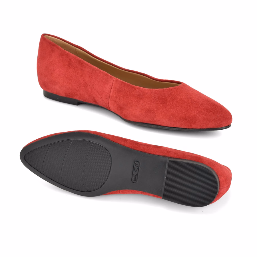 Valore Ballet Flats - Red Suede