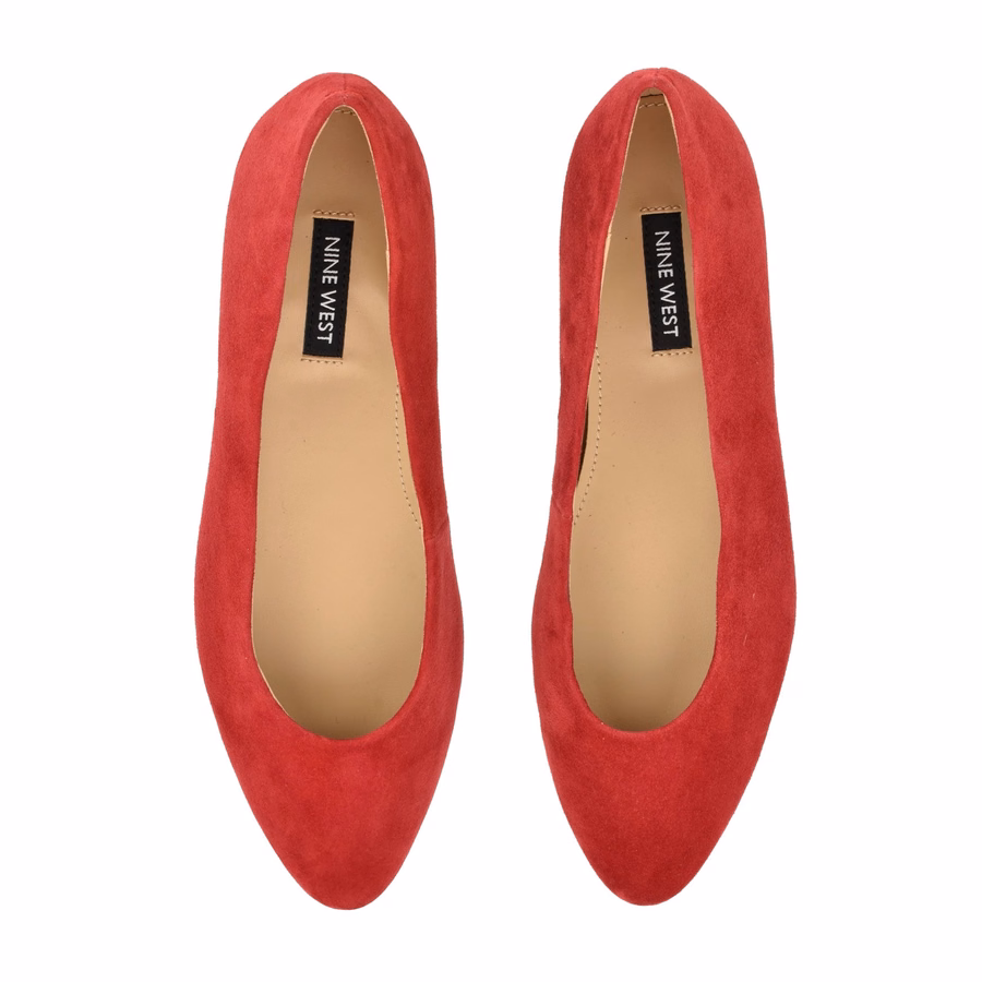 Valore Ballet Flats - Red Suede
