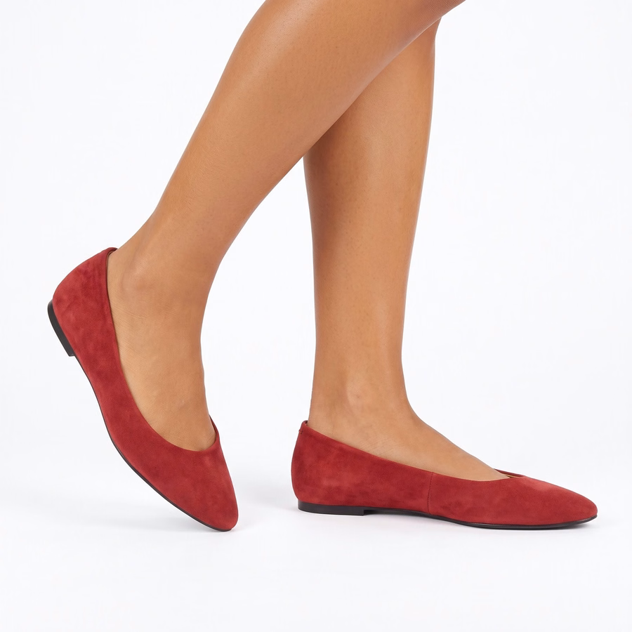 Valore Ballet Flats - Red Suede
