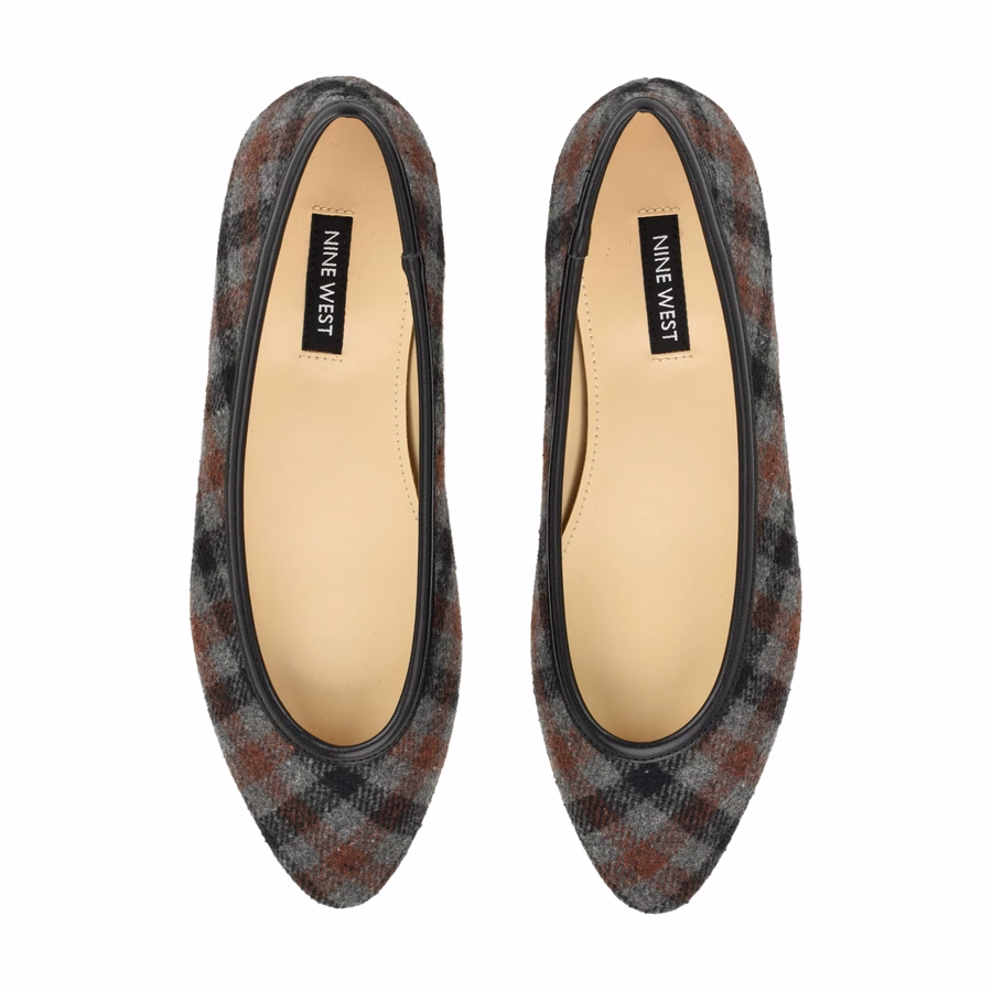 Valore Ballet Flats - Grey Plaid Multi