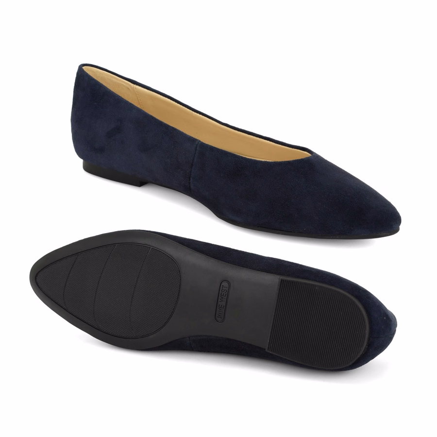 Valore Ballet Flats - Navy Suede