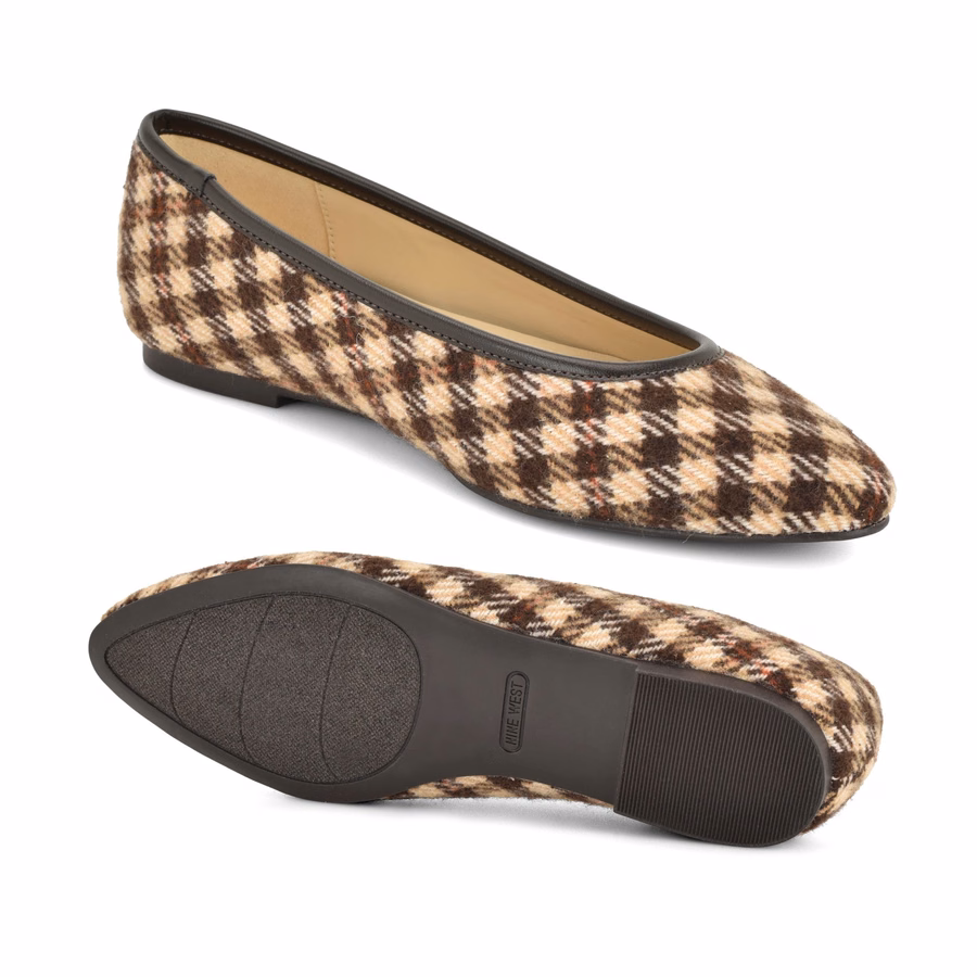 Valore Ballet Flats - Brown Plaid Multi