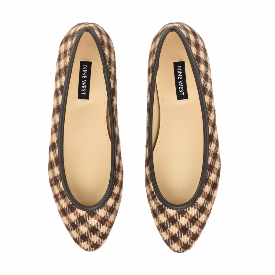 Valore Ballet Flats - Brown Plaid Multi