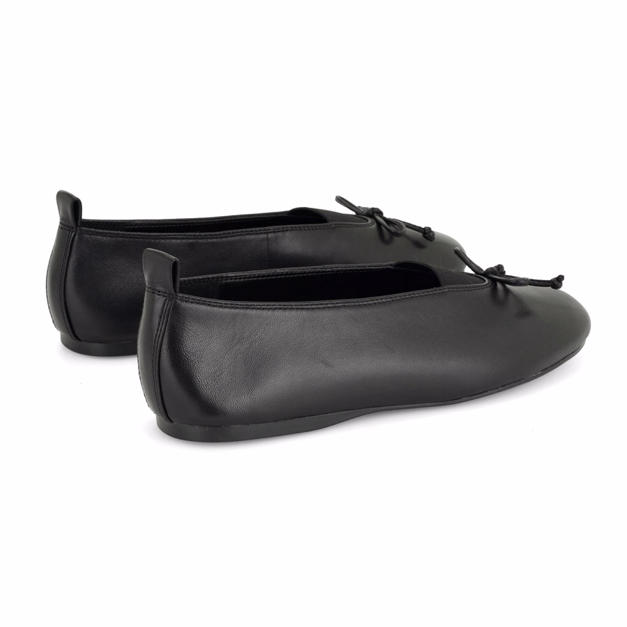 Smooch Leather Ballet Flats - Black Leather