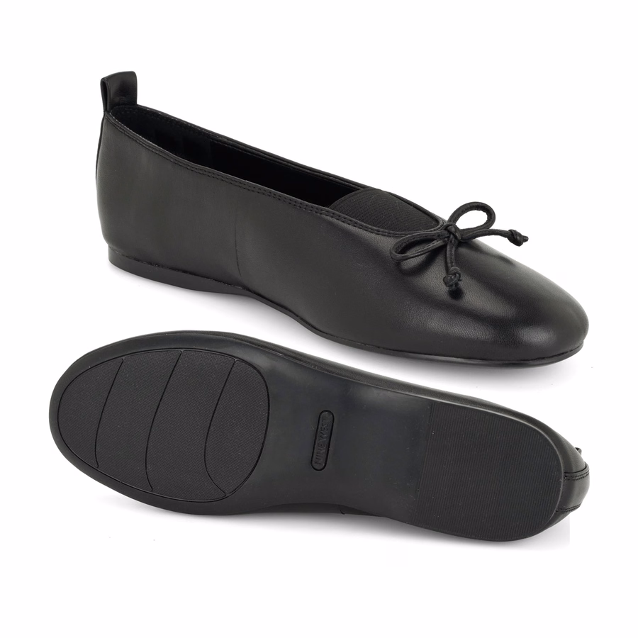 Smooch Leather Ballet Flats - Black Leather