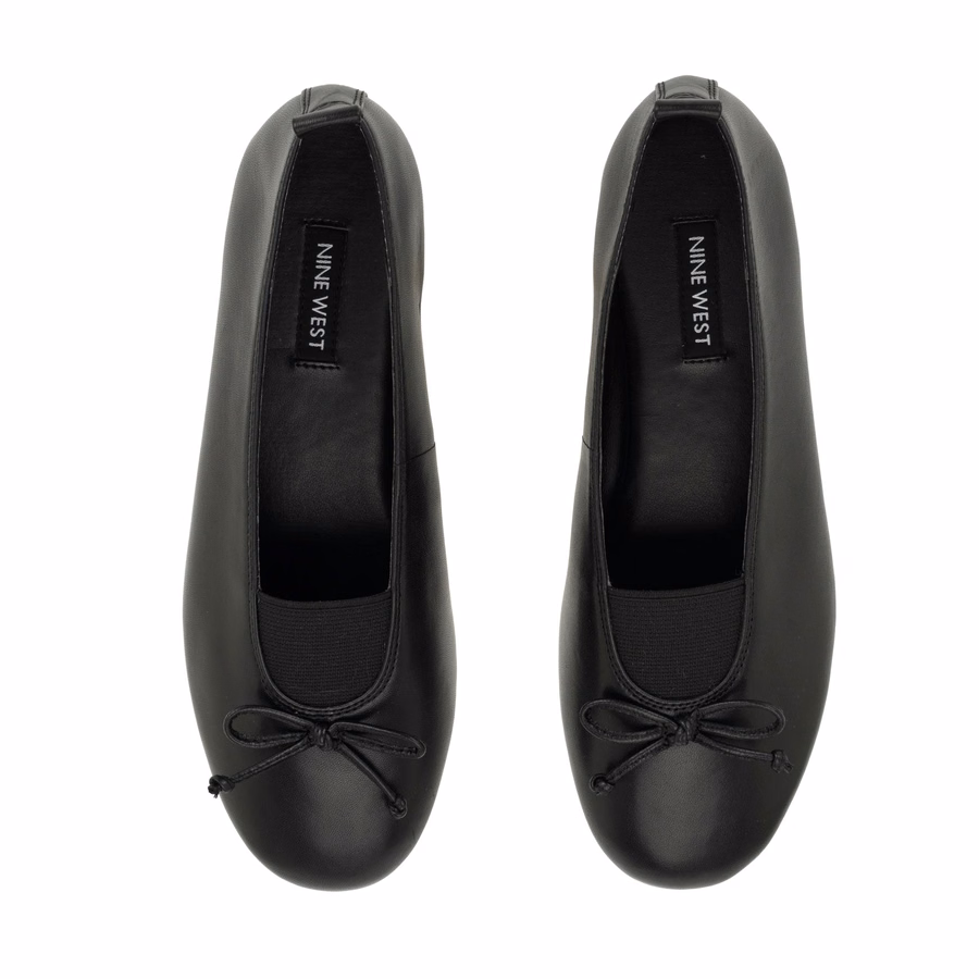 Smooch Leather Ballet Flats - Black Leather