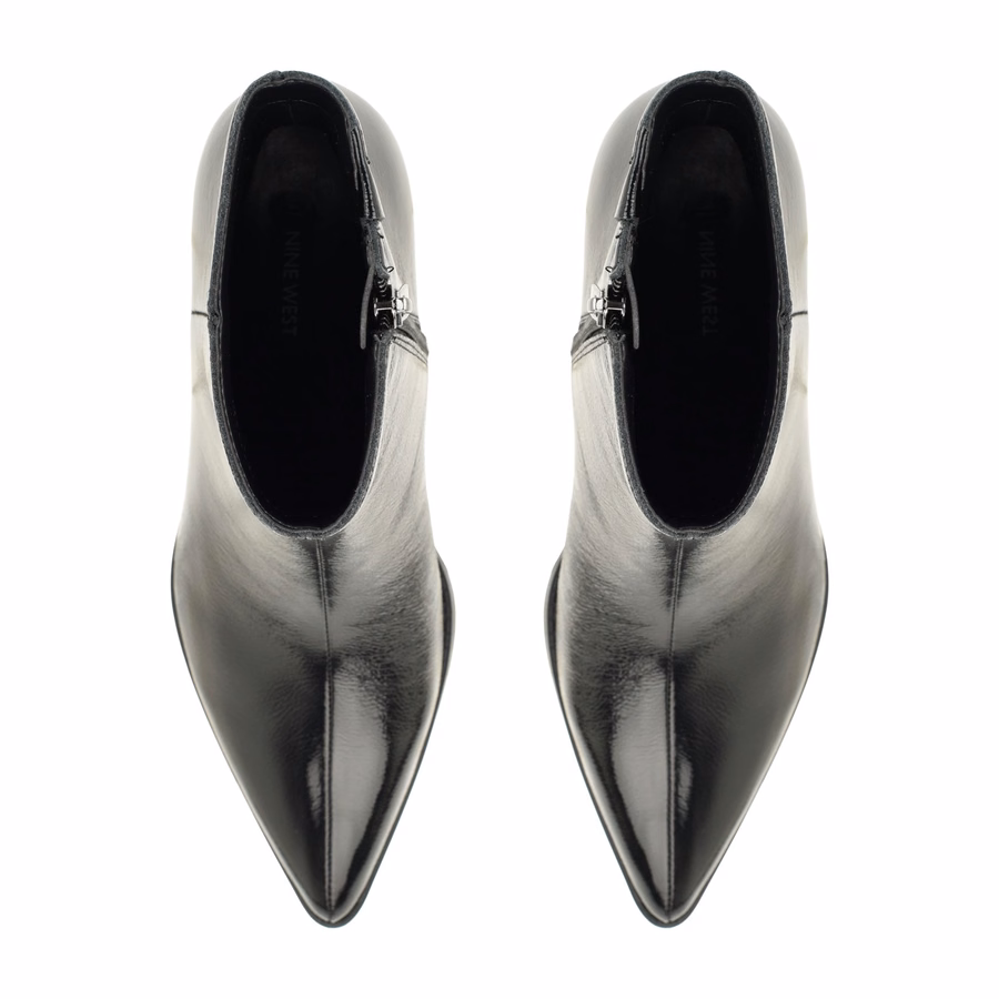 Becky Leather Booties - Black Leather