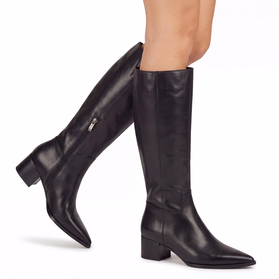 Bridgit Leather Boots - Dark Brown Suede