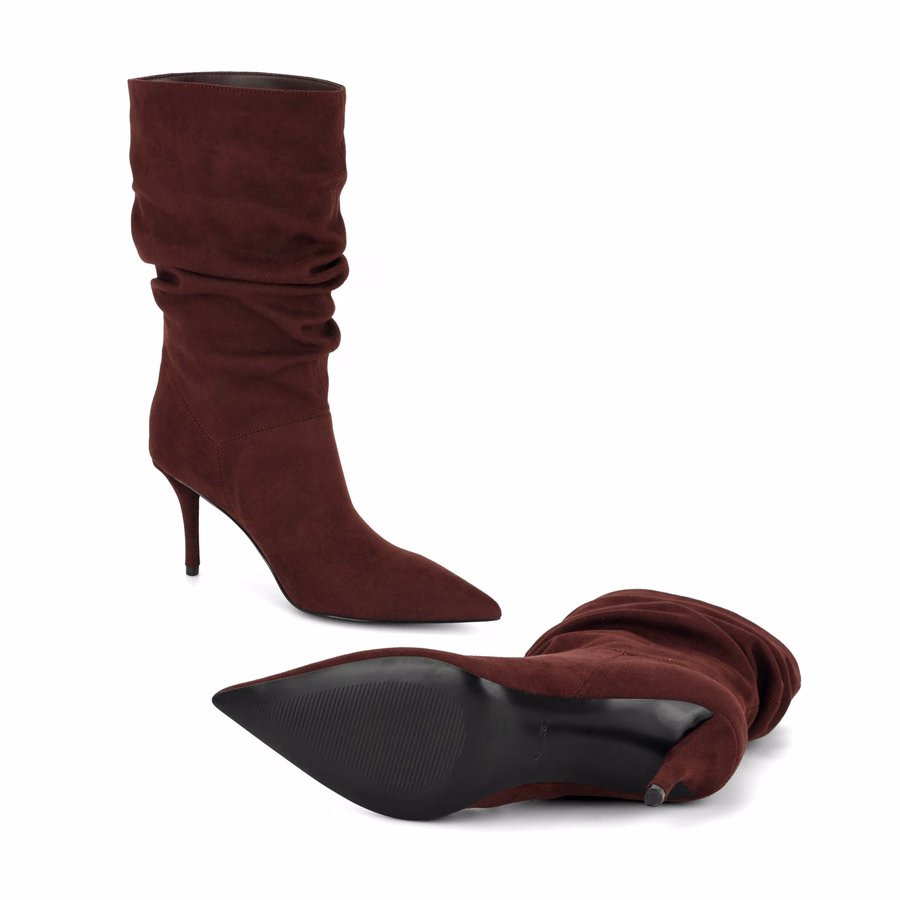 Murto Slouch Booties - Burgundy