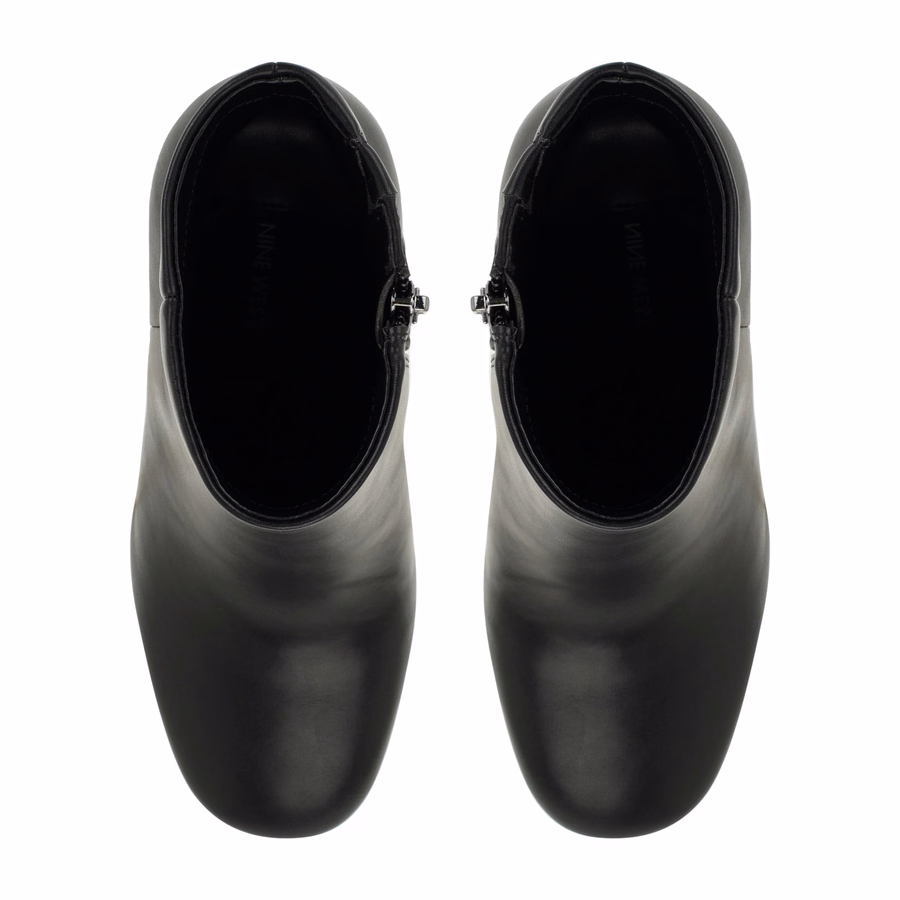 Danella Platform Booties - Black Smooth