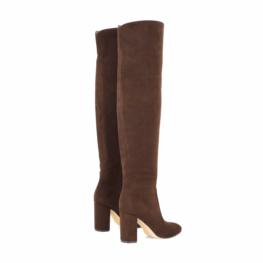 Deryn Over The Knee Boots - Dark Brown
