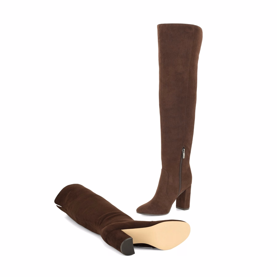Deryn Over The Knee Boots - Dark Brown