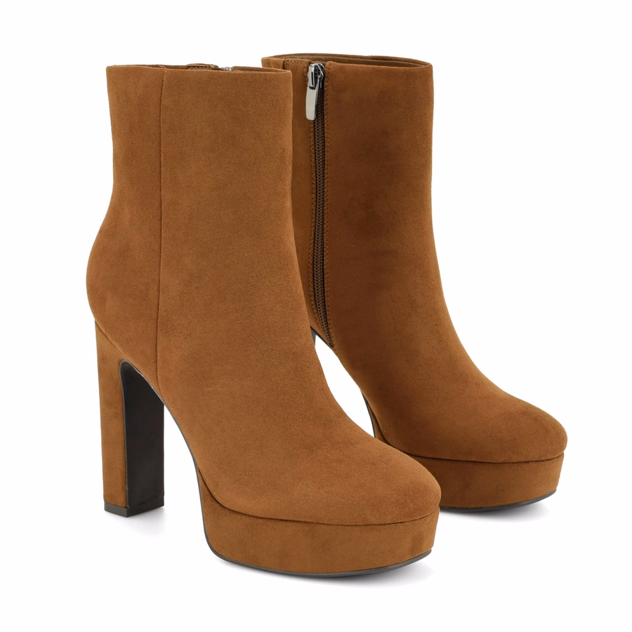Danella Platform Booties - Light Brown