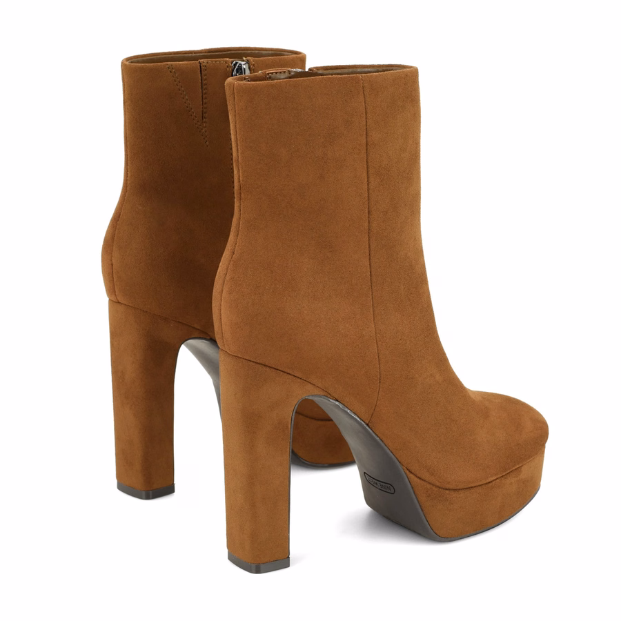 Danella Platform Booties - Light Brown