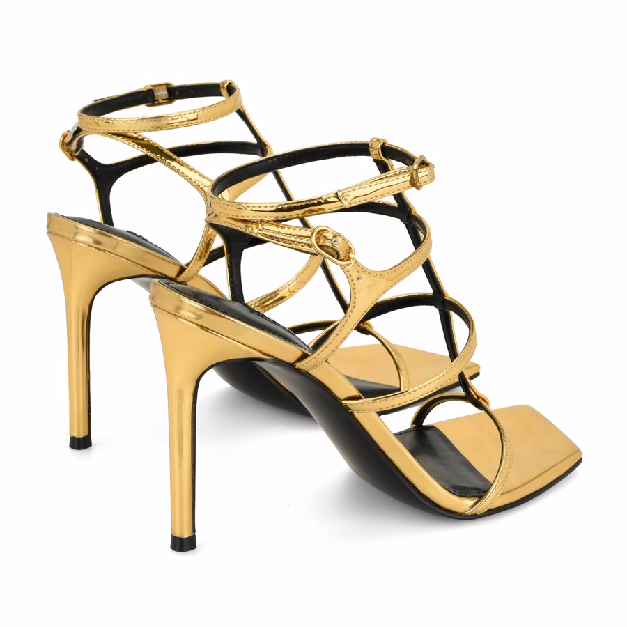 Wilma Strappy Heeled Sandals - Gold