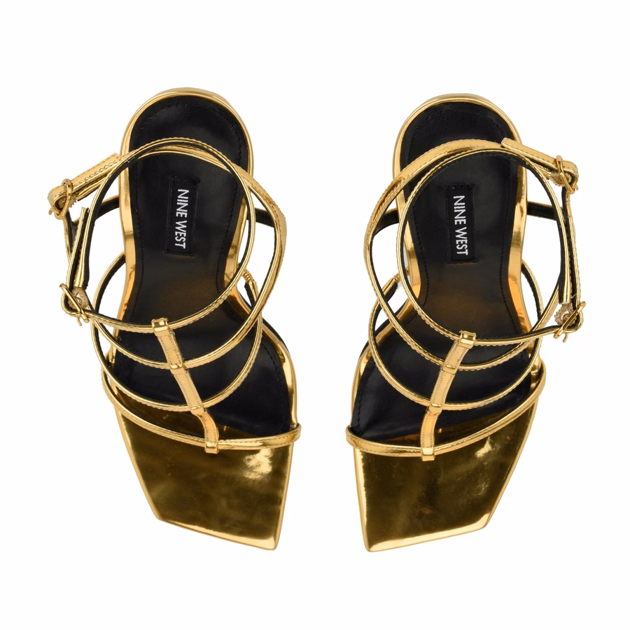 Wilma Strappy Heeled Sandals - Gold