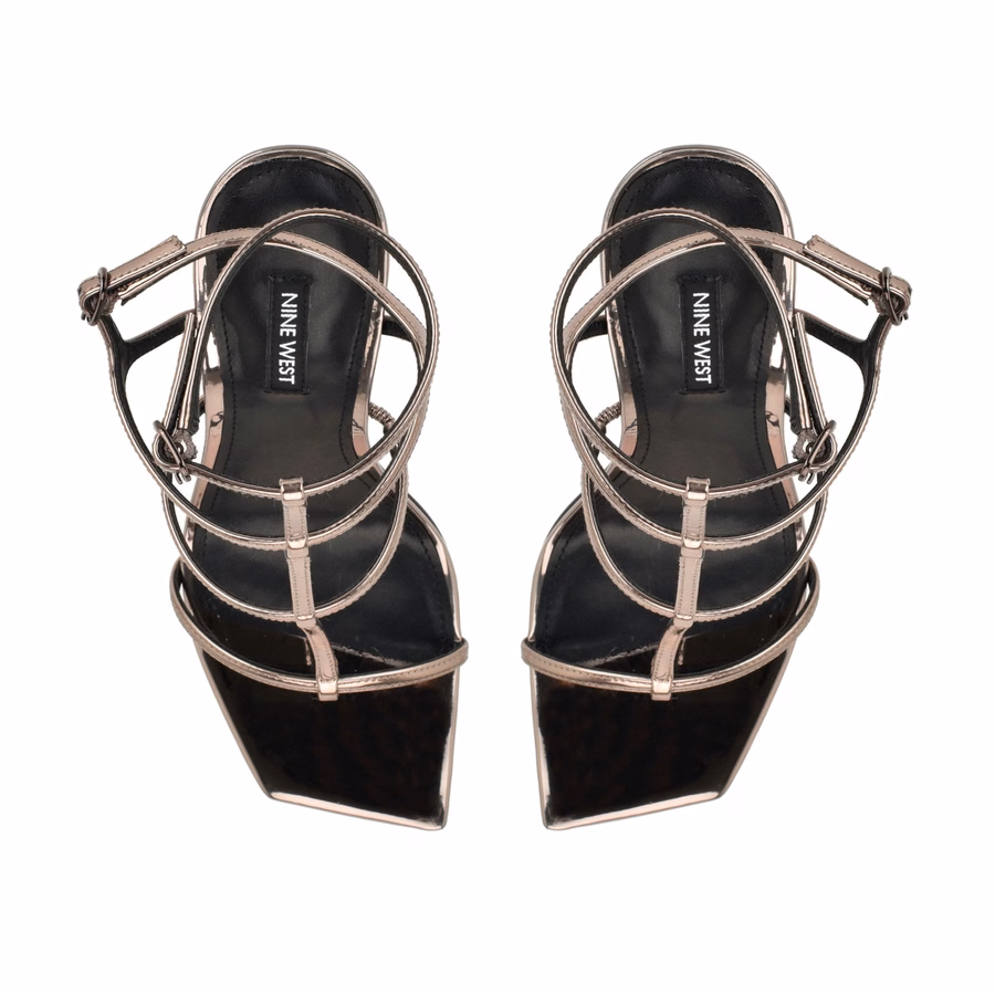 Wilma Strappy Heeled Sandals - Pewter