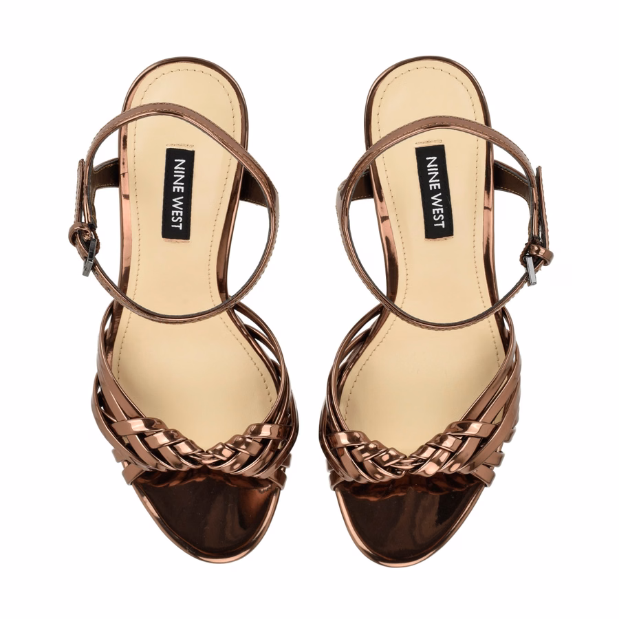 Nayya Strappy Platform Sandals - Bronze