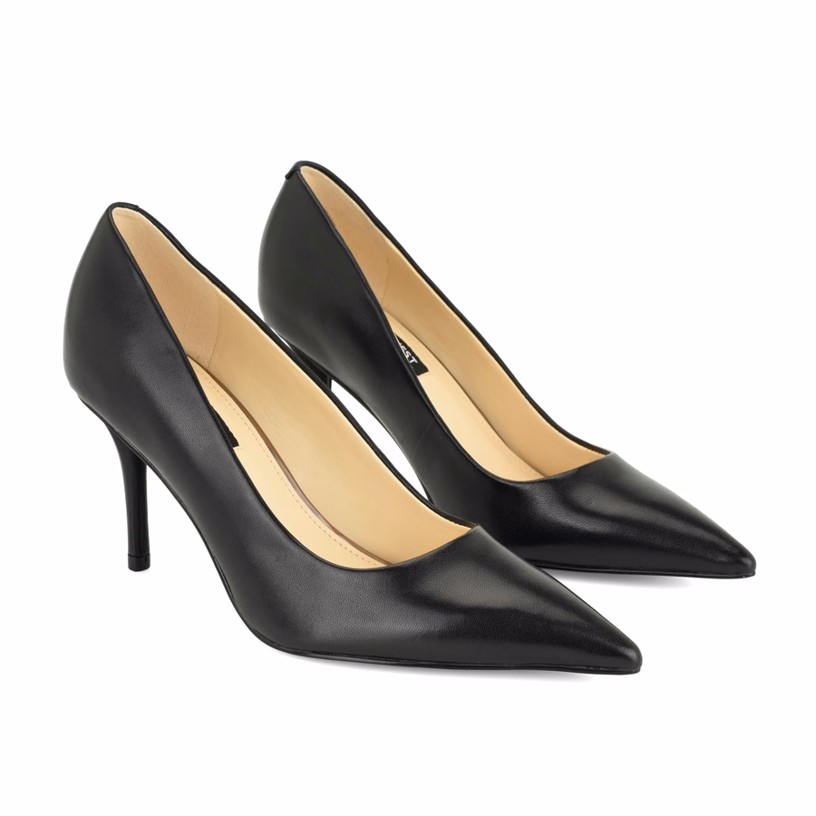 Merran Leather Pumps - Black Leather