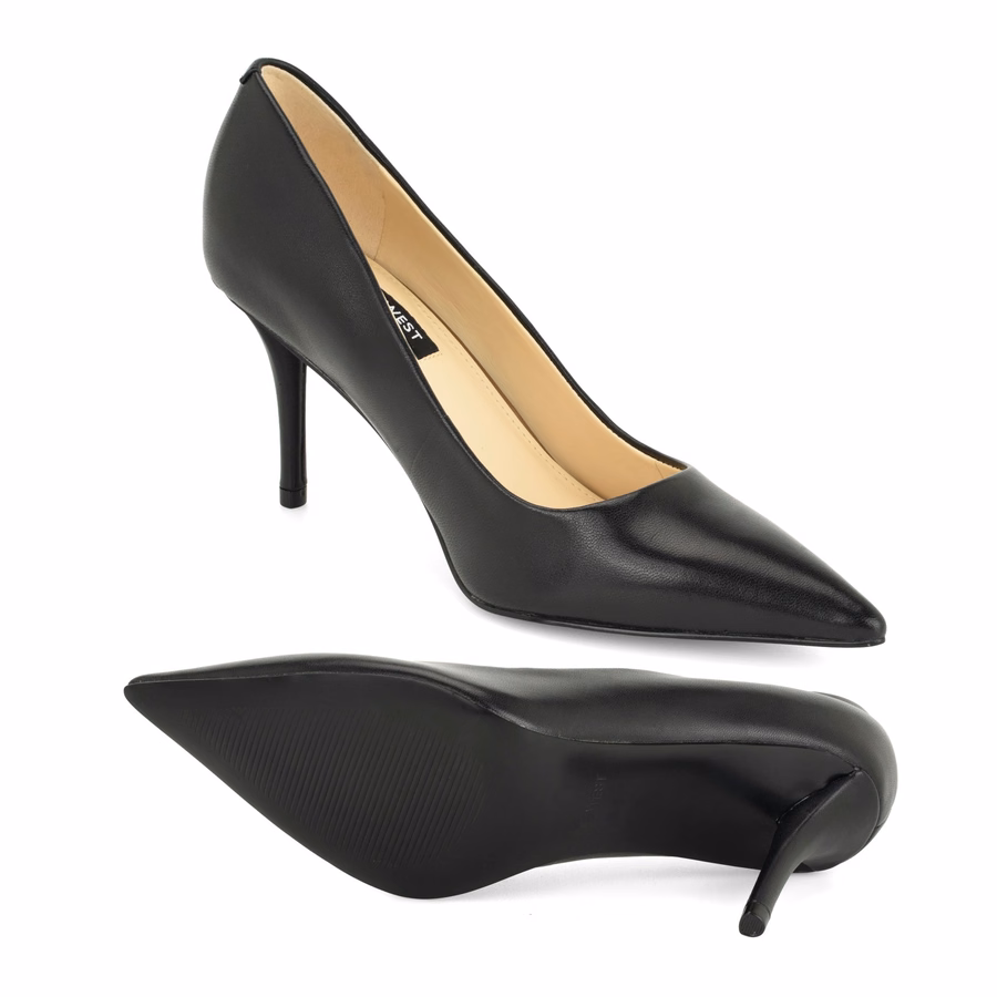 Merran Leather Pumps - Black Leather
