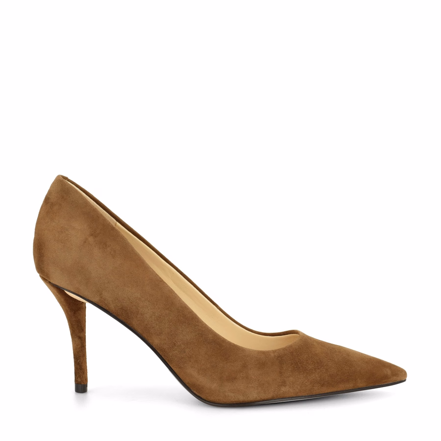 Merran Leather Pumps - Walnut Suede