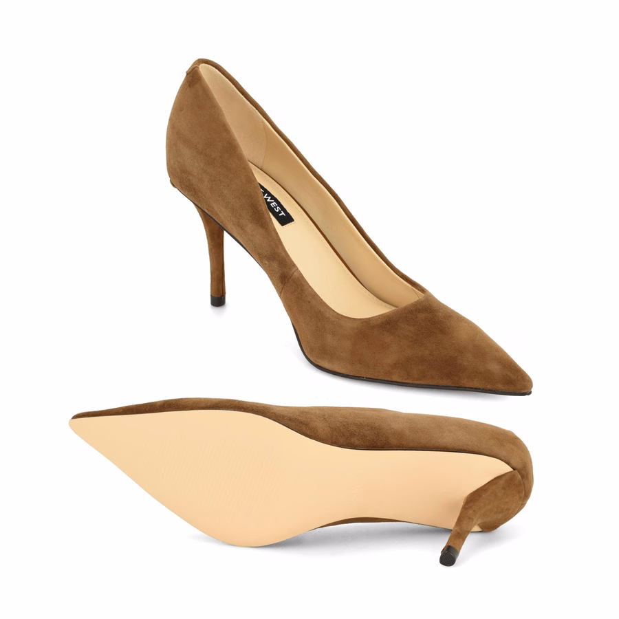 Merran Leather Pumps - Walnut Suede