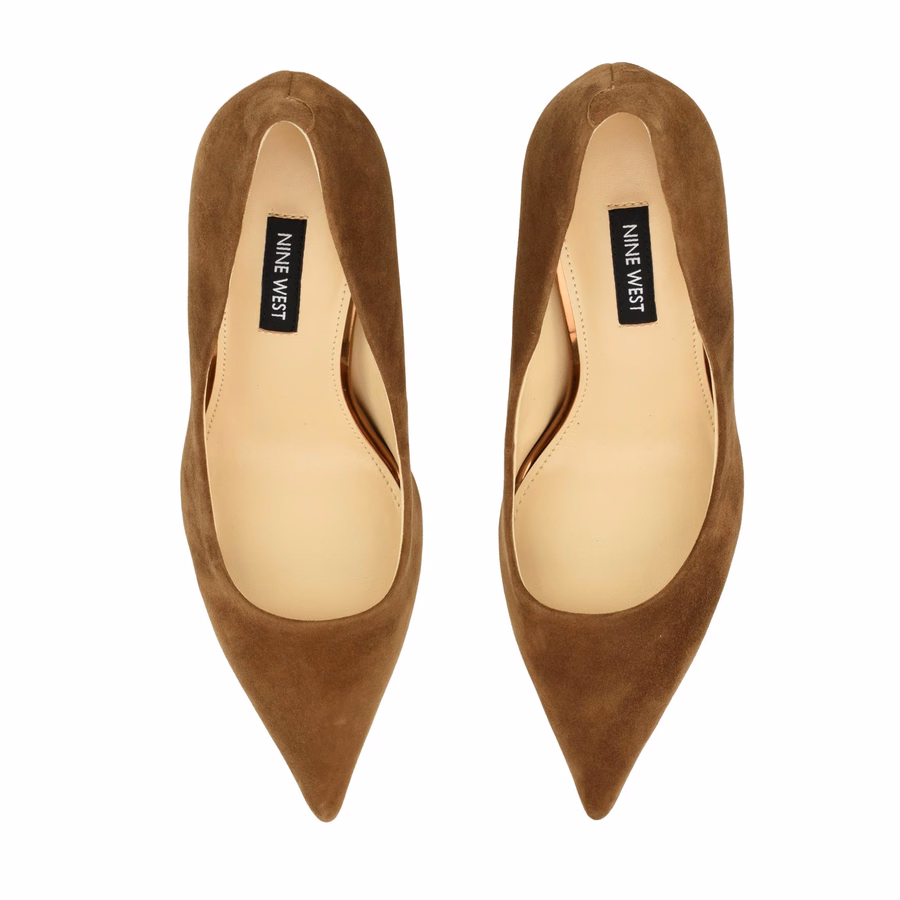 Merran Leather Pumps - Walnut Suede