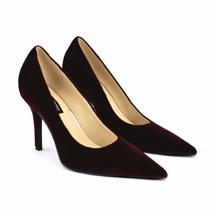 Gemmha Pointy Toe Pumps - Burgundy Velvet