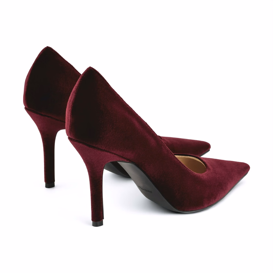 Gemmha Pointy Toe Pumps - Burgundy Velvet