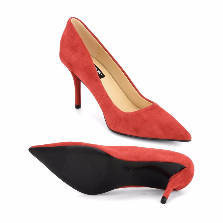 Merran Leather Pumps - Red Suede