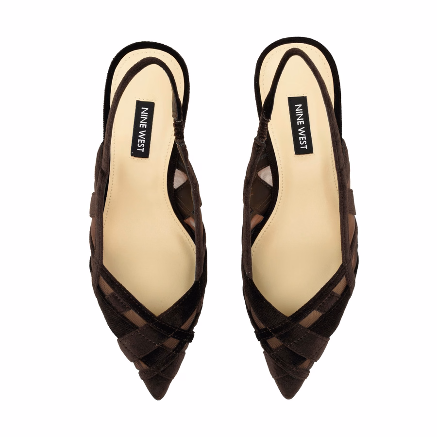 Ellite Slingback Pumps - Dark Brown Velvet