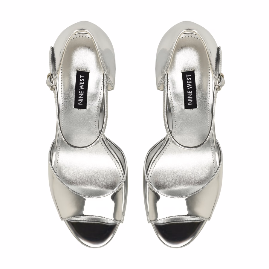 Casidee Peep Toe Platform Pumps - Silver