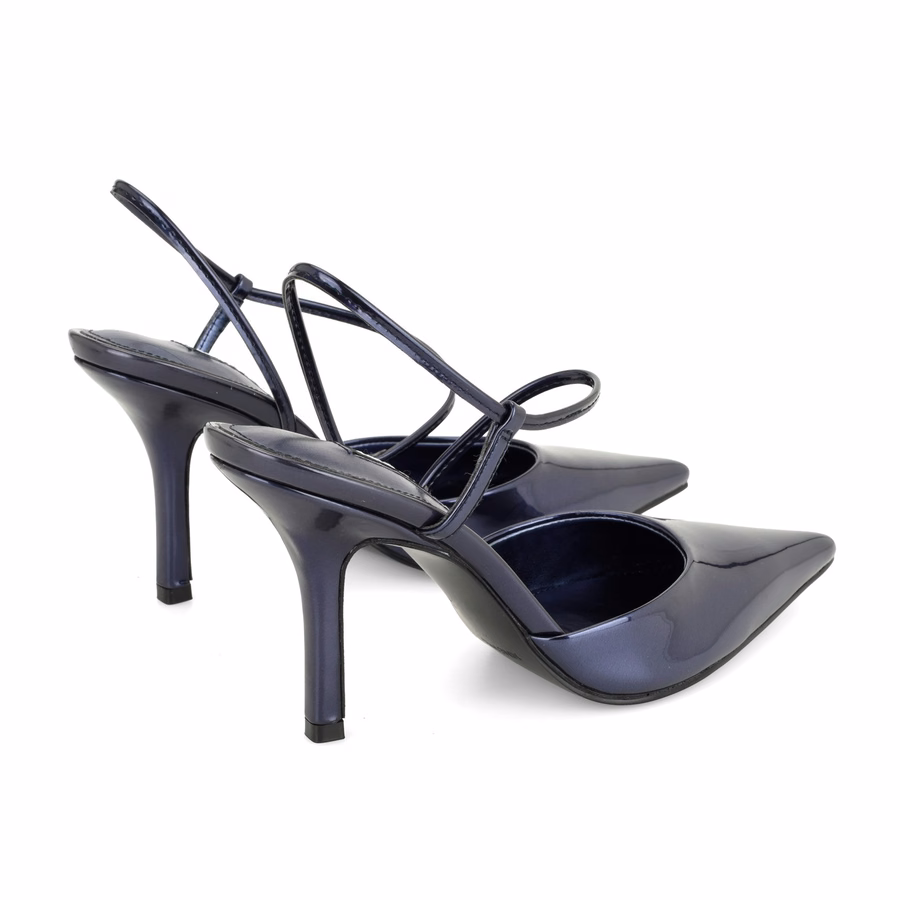 Galora Slingback Pumps - Navy Metallic